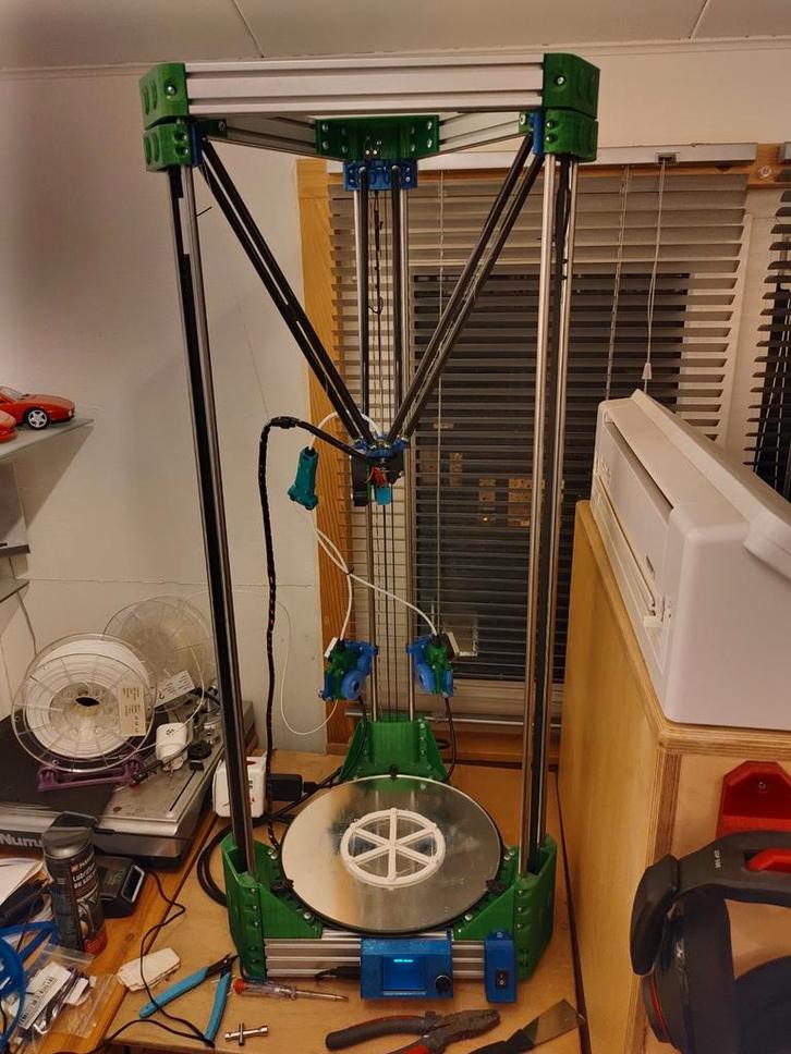 Gemstock Delta 3D Printer - 300x495mm, dubbele extruder!, Computers en Software, 3D Printers, Zo goed als nieuw, Ingebouwde Wi-Fi