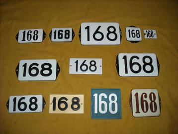 oud emaille huisnummer 168 ook 169 170 171 172 173 174 175 7 beschikbaar voor biedingen