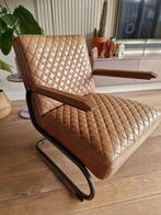 Leren Fauteuil Eleonora, Ophalen, Metaal, 75 tot 100 cm, Zo goed als nieuw