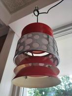 Vintage Rood/Chroom Hanglamp schalen lamp, Huis en Inrichting, Lampen | Hanglampen, Gebruikt, Geen, Vintage, Ophalen of Verzenden