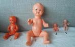 2 Babypopjes en 2 poppenhuispopjes. Jaren '50 - '60., Verzamelen, Ophalen of Verzenden, Gebruikt, Pop