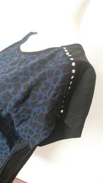 LIZ DEVY Geweldig Donkerblauw Panterprint Shirt S 36, Blauw, Liz devy, Zo goed als nieuw, Maat 36 (S)