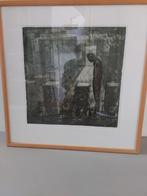 Zeefdruk in lijst, Antiek en Kunst, Kunst | Etsen en Gravures, Ophalen