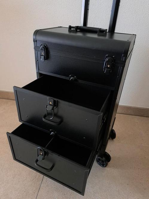 Koffer kapperskoffer lades trolley visagie koffer met lades, Sieraden, Tassen en Uiterlijk, Beautycases, Nieuw, Zwart, Ophalen of Verzenden