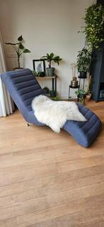 Chaise Longue Antraciet Grijs/Zwarte Lounge Stoel, Huis en Inrichting, Eenpersoons, Ophalen of Verzenden, Zo goed als nieuw, Minder dan 150 cm