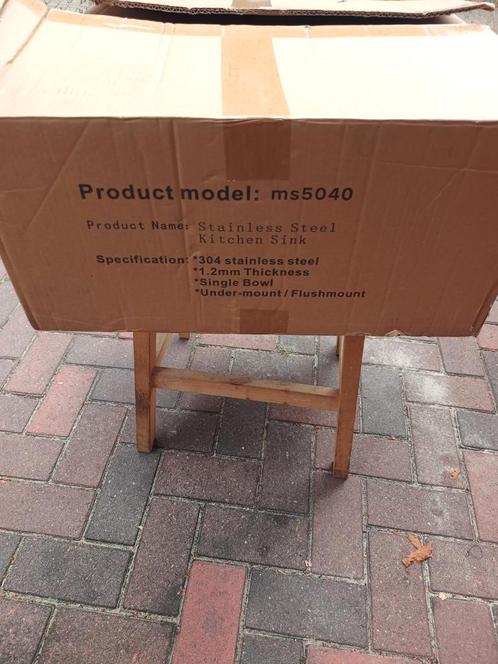 Rvs spoelbak MS5040 nieuw, Doe-het-zelf en Verbouw, Sanitair, Nieuw, Rvs, Ophalen of Verzenden