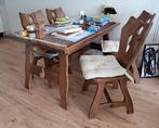 Eettafel met 4 stoelen eiken, Huis en Inrichting, Ophalen, Gebruikt, Eiken, 4 tot 6 stoelen