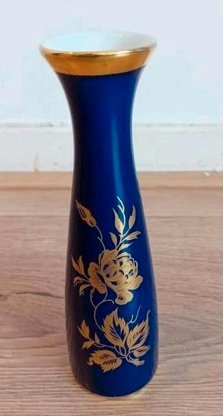 Royal Bavaria porselein vaasje, cobalt blauw, Huis en Inrichting, Woonaccessoires | Vazen, Zo goed als nieuw, Blauw, Minder dan 50 cm