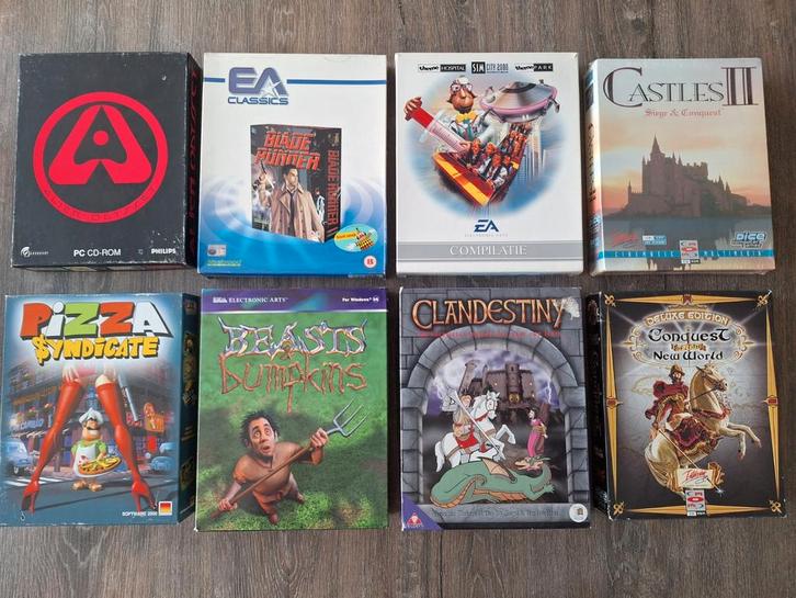 8 BIG BOX PC games in één koop, Spelcomputers en Games, Games | Pc, Ophalen of Verzenden