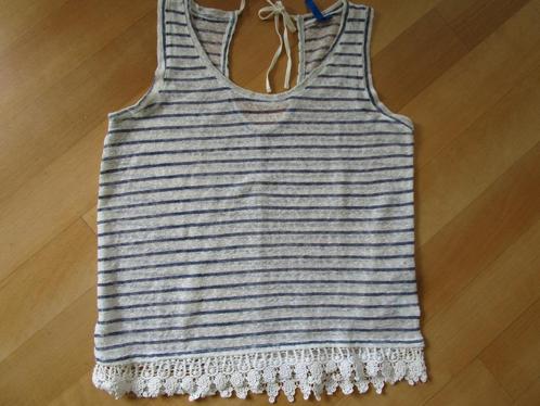 Anti Blue - roomwit met blauw gestreepte top maat L, Kleding | Dames, Tops, Zo goed als nieuw, Maat 42/44 (L), Wit, Zonder mouw