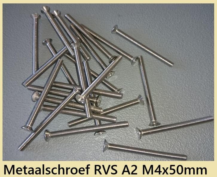 Nieuwe RVS A2 metaalschroeven M4x50 mm. € 0,10, Watersport en Boten, Accessoires en Onderhoud, Nieuw, Overige typen, Ophalen of Verzenden