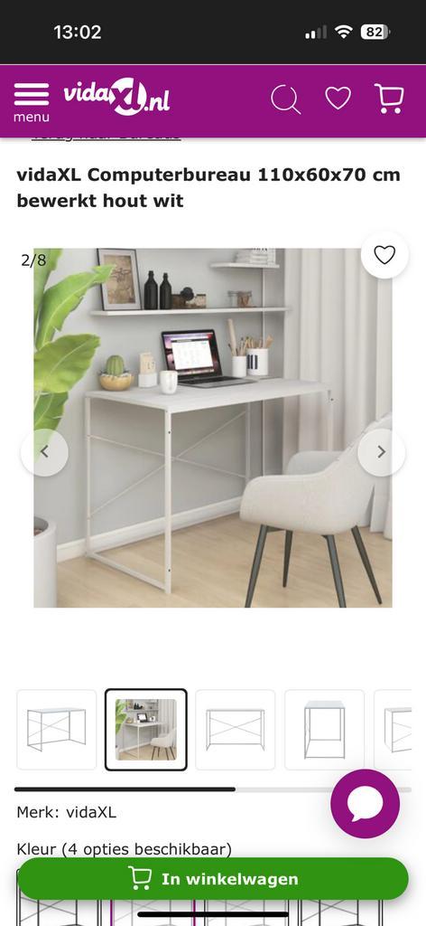 Wit bureautje van VidaXL, Huis en Inrichting, Bureaus, Gebruikt, Bureau, Ophalen