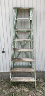 Brocante oude houten trap - schilderstrap, Antiek en Kunst, Curiosa en Brocante, Ophalen