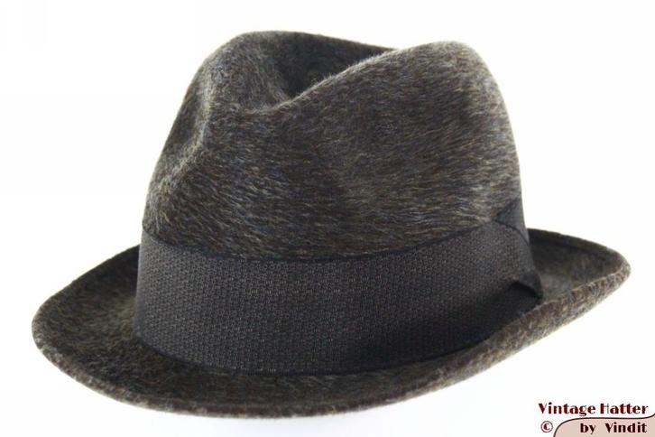 Vintage Gleufhoed Resolut bruingroen haarvilt 54 = XS, Kleding | Heren, Hoeden en Petten, Gedragen, Hoed, 57 cm (M, 7⅛ inch) of minder