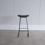 Barkruk - Zwart Teakhout & Metaal - Zithoogte 77 cm, Hout, -, -, 60 tot 90 cm