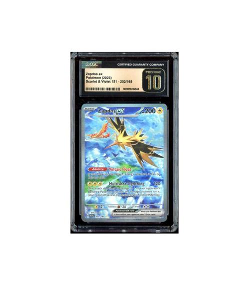 Pokemon 151 Zapdos ex SAR Full Art #202 CGC Pristine 10, Hobby en Vrije tijd, Verzamelkaartspellen | Pokémon, Zo goed als nieuw