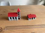 Faller modelbouw huisjes + kerk voor modelspoorbaan, Overige merken, Gebruikt, 1:50 of kleiner, Overige typen