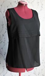EDGAR Vos Boutique Zwarte Mouwloze Blouse/ Top maat 42, Zwart, Ophalen of Verzenden, Zo goed als nieuw, Zonder mouw