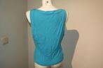 L.K. Bennett azuur turquoise top waterval voorkant mt L, LK Bennett, Maat 42/44 (L), Zo goed als nieuw, Zonder mouw