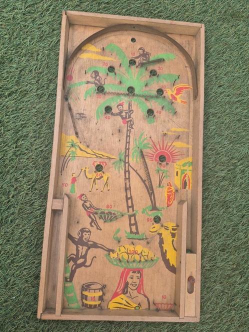 Vintage houten flipperkast spel, Hobby en Vrije tijd, Gezelschapsspellen | Overige, Gebruikt, Vijf spelers of meer, Ophalen of Verzenden