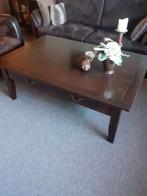 Salontafel donker eiken.   L.1.40 b.90  h. 50, Huis en Inrichting, Ophalen, 100 tot 150 cm, 50 tot 100 cm, Minder dan 50 cm