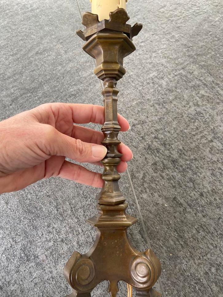 Oude messing lampenvoet art deco sierlijk voet schemerlamp, Antiek en Kunst, Curiosa en Brocante, Ophalen of Verzenden