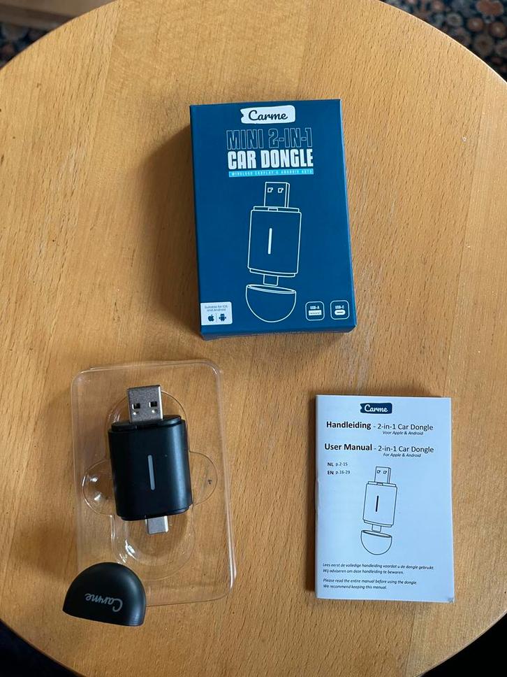 Carme Mini 2-in-1 Car Dongle, Auto diversen, Autoradio's, Nieuw, Verzenden