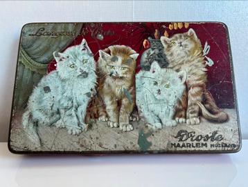 Vintage Droste 'Langues de Chats' C Richert Snoepblikje 40’s beschikbaar voor biedingen