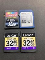 SD kaarten 4 stuks, Ophalen, Zo goed als nieuw, Fotocamera, 32 GB
