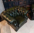 Set Antiek Groene Chesterfield clubfauteuils, Gebruikt, Bollenmarkt 14c Zwaagdijk Oost, Treasure, Ophalen of Verzenden