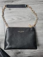 Elegante zwarte Isabel Bernard, echt leer., Ophalen of Verzenden, Zo goed als nieuw, Zwart, Avondtasje