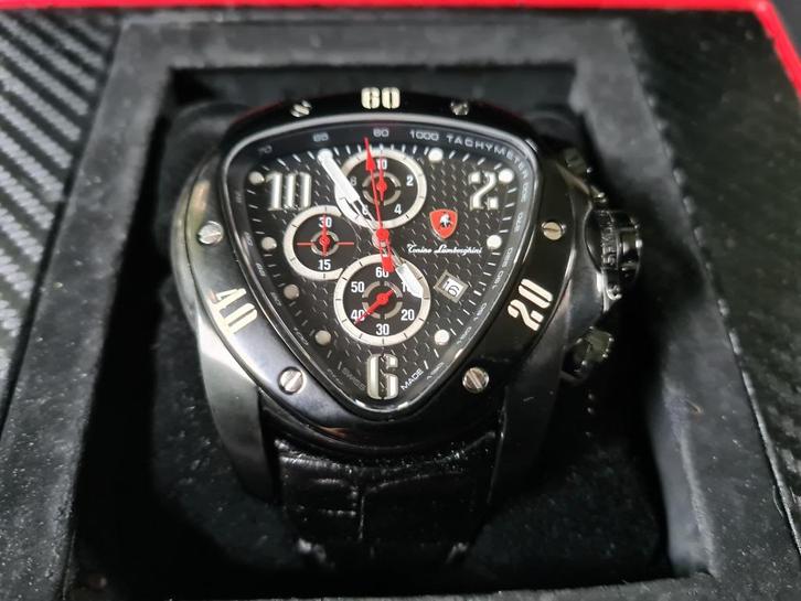 Tonino Lamborghini Spyder Jumbo XXL 1505 Black/black, Sieraden, Tassen en Uiterlijk, Horloges | Heren, Nieuw, Polshorloge, Overige merken