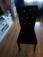 4 zwarte eetkamerstoelen velvet met stenen, Ophalen, Zo goed als nieuw, Zwart
