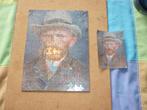 Van Gogh puzzel 108 stukjes met voorbeeld in kartonnen blik, Ophalen of Verzenden, Minder dan 500 stukjes, Zo goed als nieuw, Legpuzzel