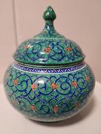 Minakari handgeschilderde geëmailleerde pot met deksel, Ophalen of Verzenden