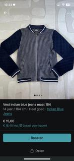 Vest indian blue jeans maat 164, Kinderen en Baby's, Kinderkleding | Maat 164, Meisje, Trui of Vest, Ophalen of Verzenden, Zo goed als nieuw