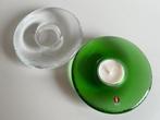 2 Iittala Fins Nappi Waxinelichthouder Glas Turquoise M Salo, Huis en Inrichting, Overige materialen, Ophalen of Verzenden, Zo goed als nieuw