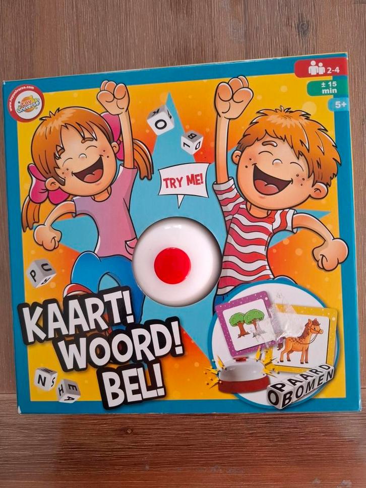 Kaart woord bel spel, Hobby en Vrije tijd, Gezelschapsspellen | Overige, Zo goed als nieuw, Ophalen