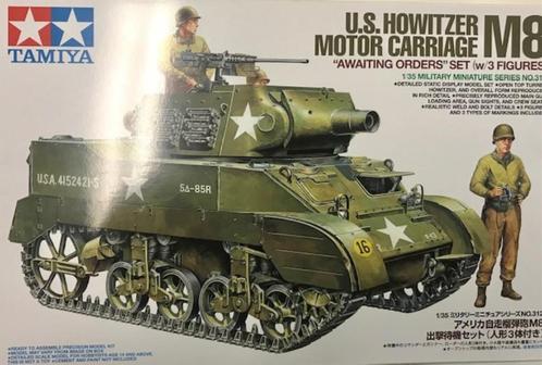 Coelianmodels, Tamiya 35312, M8 Howitzer, 1/35, € 34,99, Hobby en Vrije tijd, Modelbouw | Auto's en Voertuigen, Nieuw, Tank, 1:32 tot 1:50