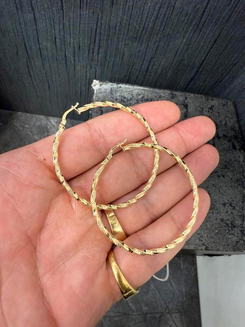 Prachtige 14 karaats gouden wokkel oorbellen | new italy 5cm, Sieraden, Tassen en Uiterlijk, Oorbellen, Nieuw, Hangers, Goud, Goud