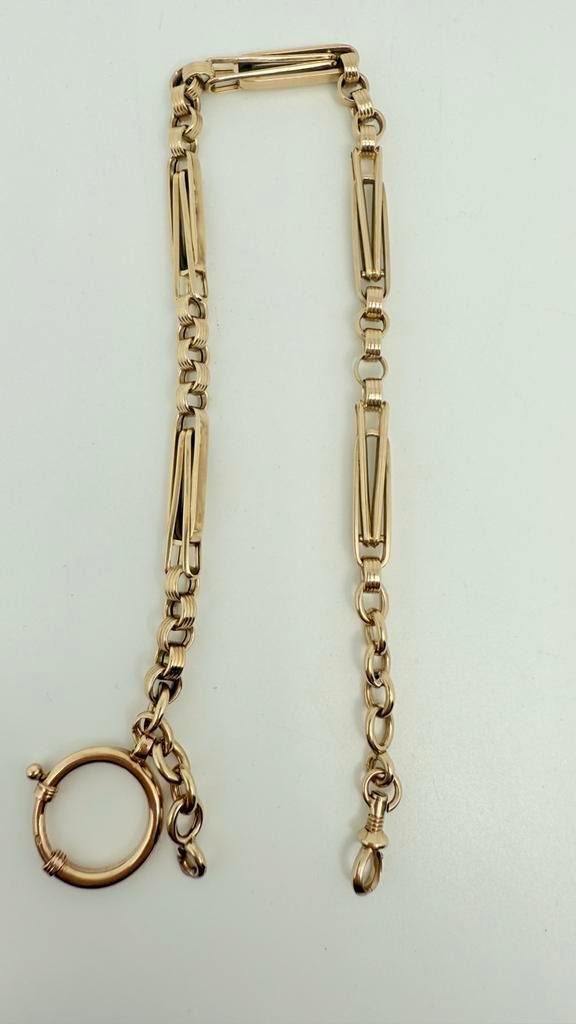 Antiek Hollandse 14 karaat gouden horlogeketting. Gaaf!, Antiek en Kunst, Antiek | Goud en Zilver, Goud, Ophalen of Verzenden