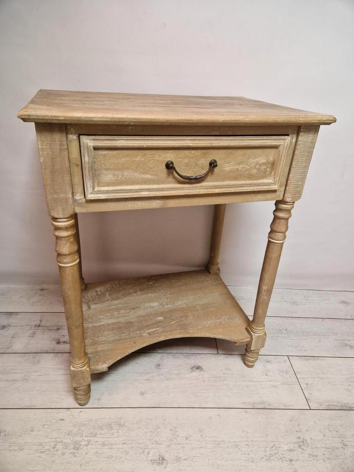 Houten Kastje met Lade, Huis en Inrichting, Tafels | Bijzettafels, Gebruikt, Rechthoekig, 60 cm of meer, Minder dan 55 cm, Hout