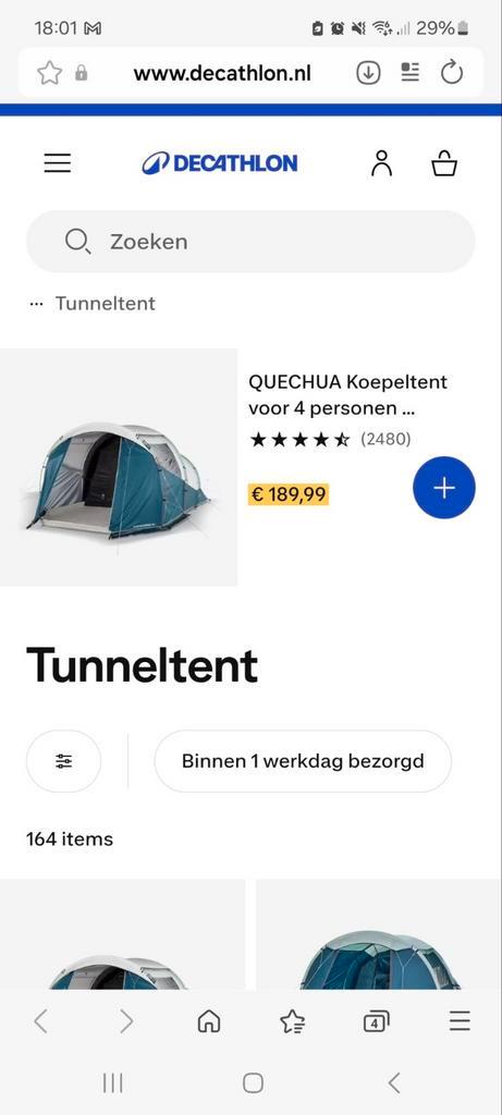 Quechua Arpenaz 4.1 Tent - 4 Personen, Caravans en Kamperen, Tenten, tot en met 4, Gebruikt, Ophalen