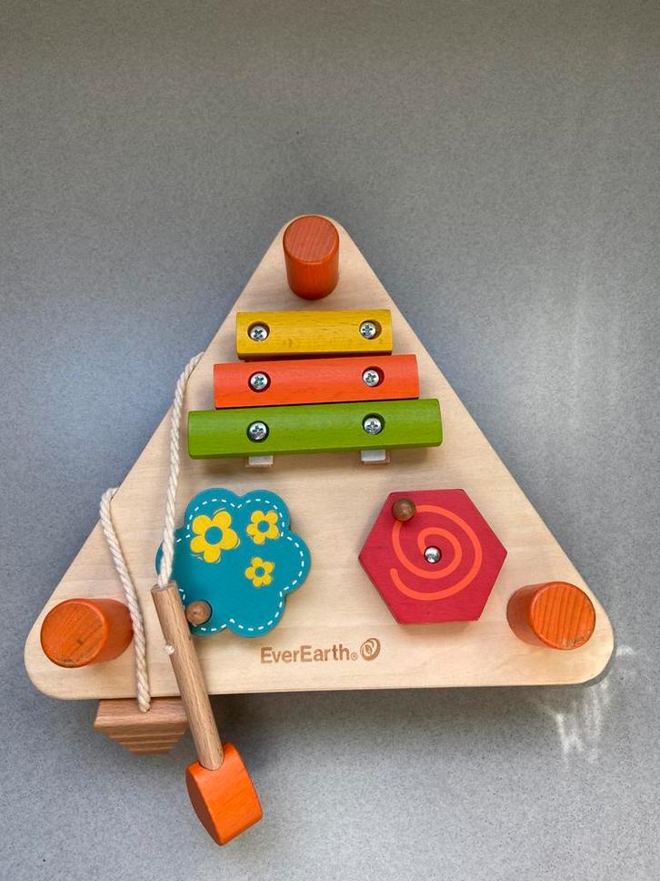 Everearth Muziekdriehoek 24x27 Cm, Kinderen en Baby's, Speelgoed | Houten speelgoed, Zo goed als nieuw, Ophalen