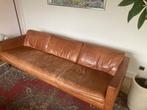 GRATIS Loods 5 Slimm bank bruin cognac leer 245 cm design, Ophalen, Modern design, 75 tot 100 cm, Rechte bank