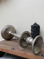 Kandelaar ruw nikkel - Zwarte bubbelkaars!, Huis en Inrichting, Ophalen of Verzenden, Zo goed als nieuw, Minder dan 25 cm