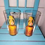 Grolsch bierglazen 2 stuks met afbeelding grolsch fles, Verzamelen, Biermerken, Ophalen, Zo goed als nieuw, Glas of Glazen, Grolsch