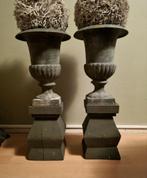 2 x Robuuste baluster console's pilaren van hout kandelaars, Ophalen, Gebruikt