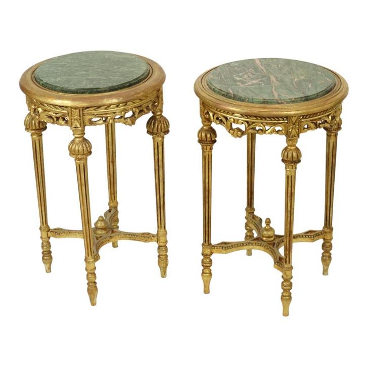 Franse Antieke Bijzettafels Plantentafel Marmer Empire Stijl, Antiek en Kunst, Antiek | Meubels | Tafels, Ophalen
