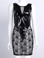 Zwarte leren kanten jurk / lak wetlook dames vrouwen, Kleding | Dames, Jurken, Verzenden, Nieuw, Zwart, Boven de knie